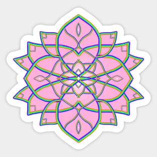 Pink Radial Mandala Flower Sticker